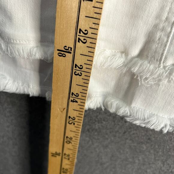 Susan Graver Stretch Denim Size Large White Button-Front Jean Jacket - Picture 6 of 10